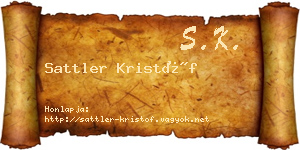 Sattler Kristóf névjegykártya